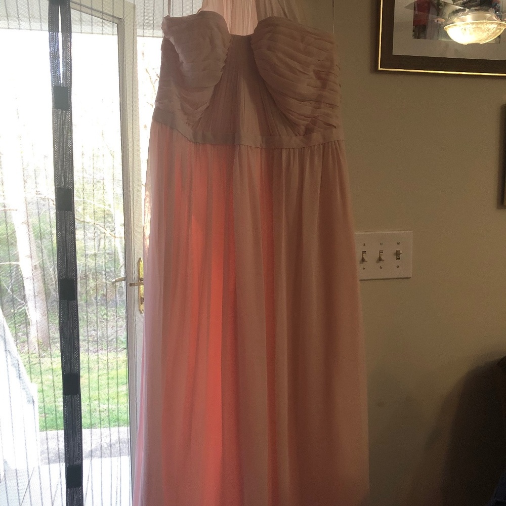 Blush pink Camille la Vie bridesmaid dress